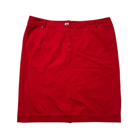 Lafayette 148 red straight knee-length skirt size 16 - Picture 1 of 8